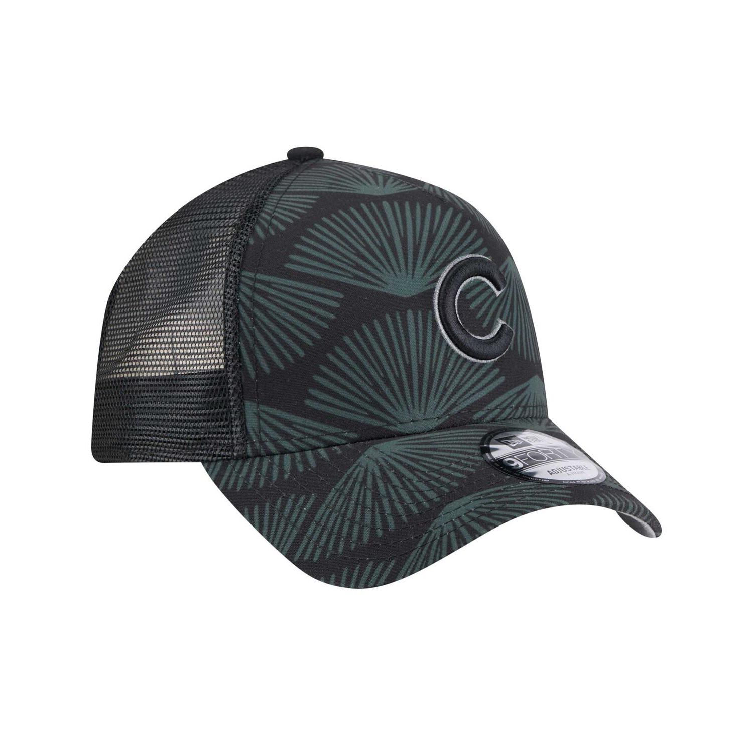 Men's Black Chicago Cubs 9FORTY A-Frame Trucker Adjustable Hat