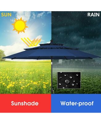 10 Feet 3 Tier Outdoor Patio Umbrella with Double Vented