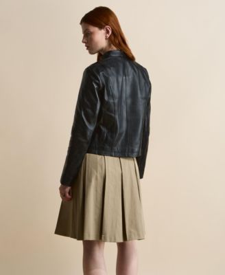Women's Leather Bomber Jacket, Created for Macys