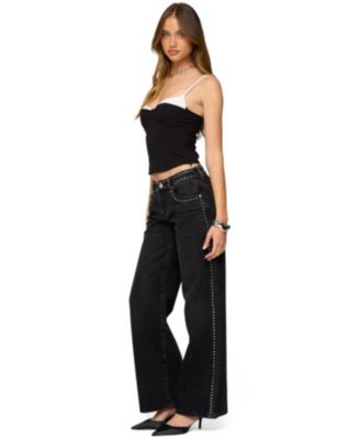 Women's Contrast Peekaboo Corset