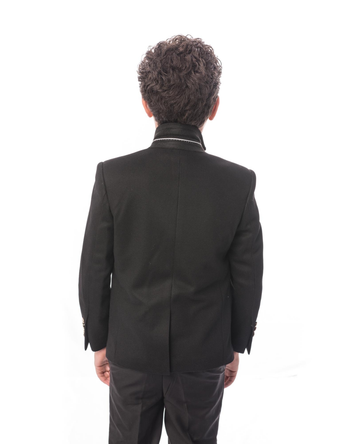 Elie Balleh Toddler Black Slim Fit Honeycomb Blazer