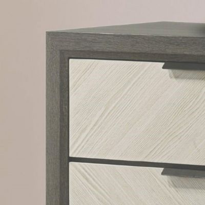 3 Tier End Table - Square End Table - Table for Bedroom - End Table with Shelves - Bedside Nightstand (White/Grey)
