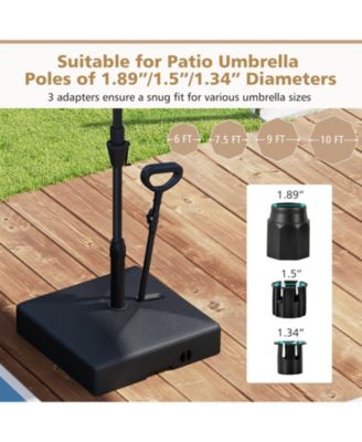 Mobile Patio Umbrella Base Water Sand Fillable Market Table Umbrella Stand with 3 Wheels