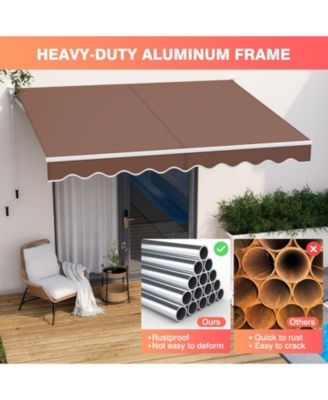 8 x 6.6 Feet Patio Retractable Awning with Manual Crank Handle