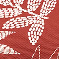 Women's Brick Red Botanical Prints Front Keyhole Gathered Back One-Piece Swimsuit