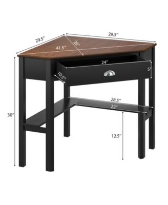 Corner Wooden Piece Laptop Computer Desk