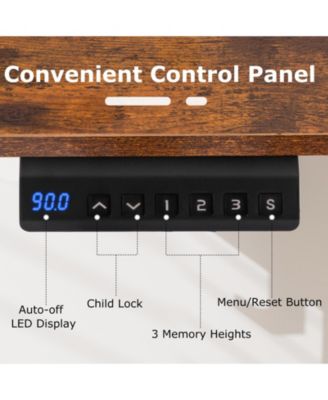 Electric Standing Desk with 3 Memory Height Settings and 2 Hanging Hooks &amp; Cable Management