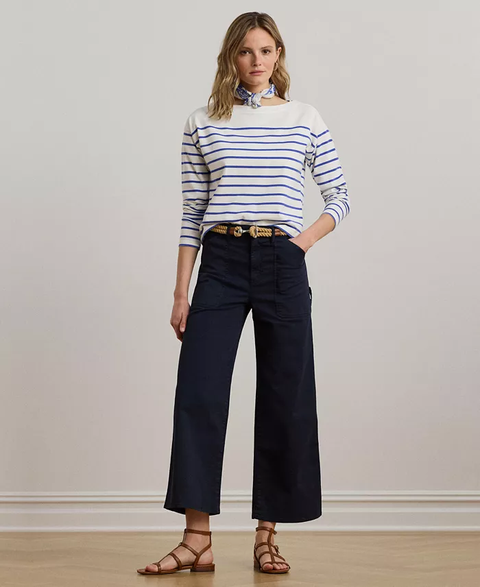 Women's Stretch Chino Wide-Leg Cropped Pants