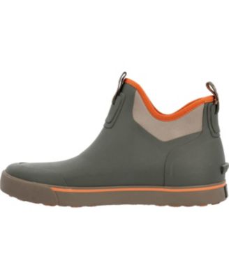 Men's Dry-Strike Waterproof Green & Orange Deck Boot