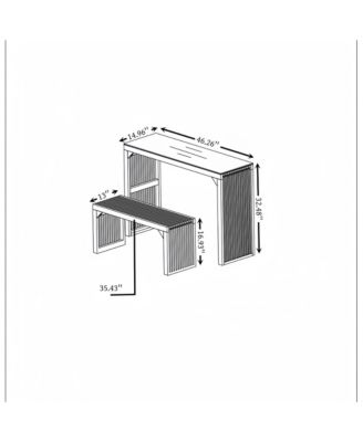 Pine Dining Bench & Table with Glass Top