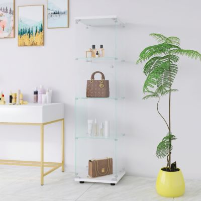 Streamdale 4-Shelf Glass Display Cabinet with Door (64.7" x 16.7" x 14.3")