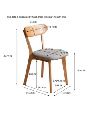 Oak Dining Chair, Set of 2 (North American, Natural Wood