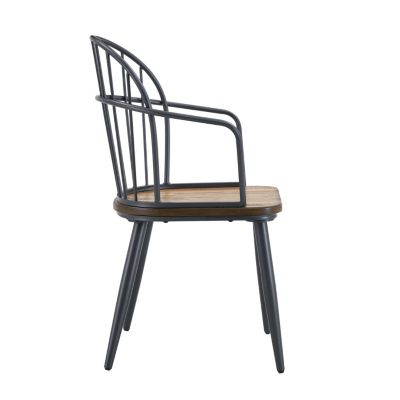 Indoor Dining Chair With Metal Legs (Set of 2),Light Birch