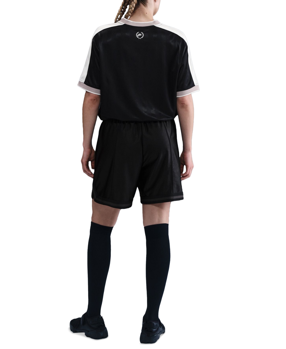 Nike Sportswear Women's Logo V-neck Short-sleeve Jersey Top In Black
