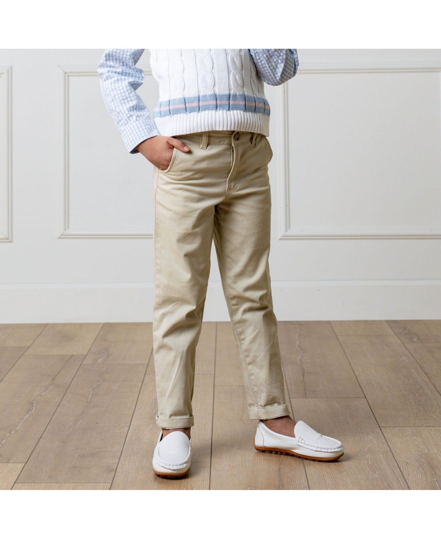 Брюки Hope & Henry Skinny Stretch Twill Chino Pant для мальчиков-малышей, цвет: Светлый хаки — фото 3