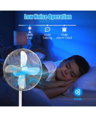 16 Inch Pedestal Standing Fan Oscillating Pedestal Fan with 3 Speeds and Adjustable Height