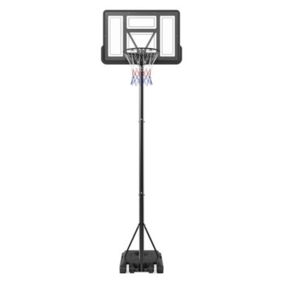 4 .10ft Adjustable Height Basketball Hoop Portable Backboard System 44inch with Wheels and Fillable Base