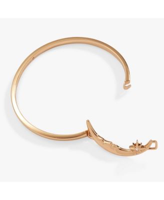 Crescent Moon Tension Bangle Bracelet