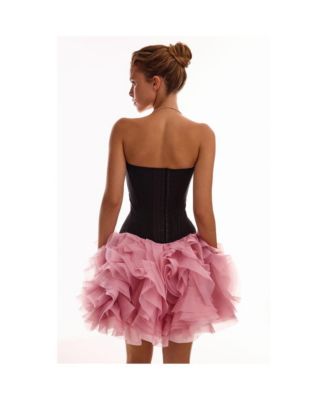 Women's Smart heart-shaped low-waist black fitted corset