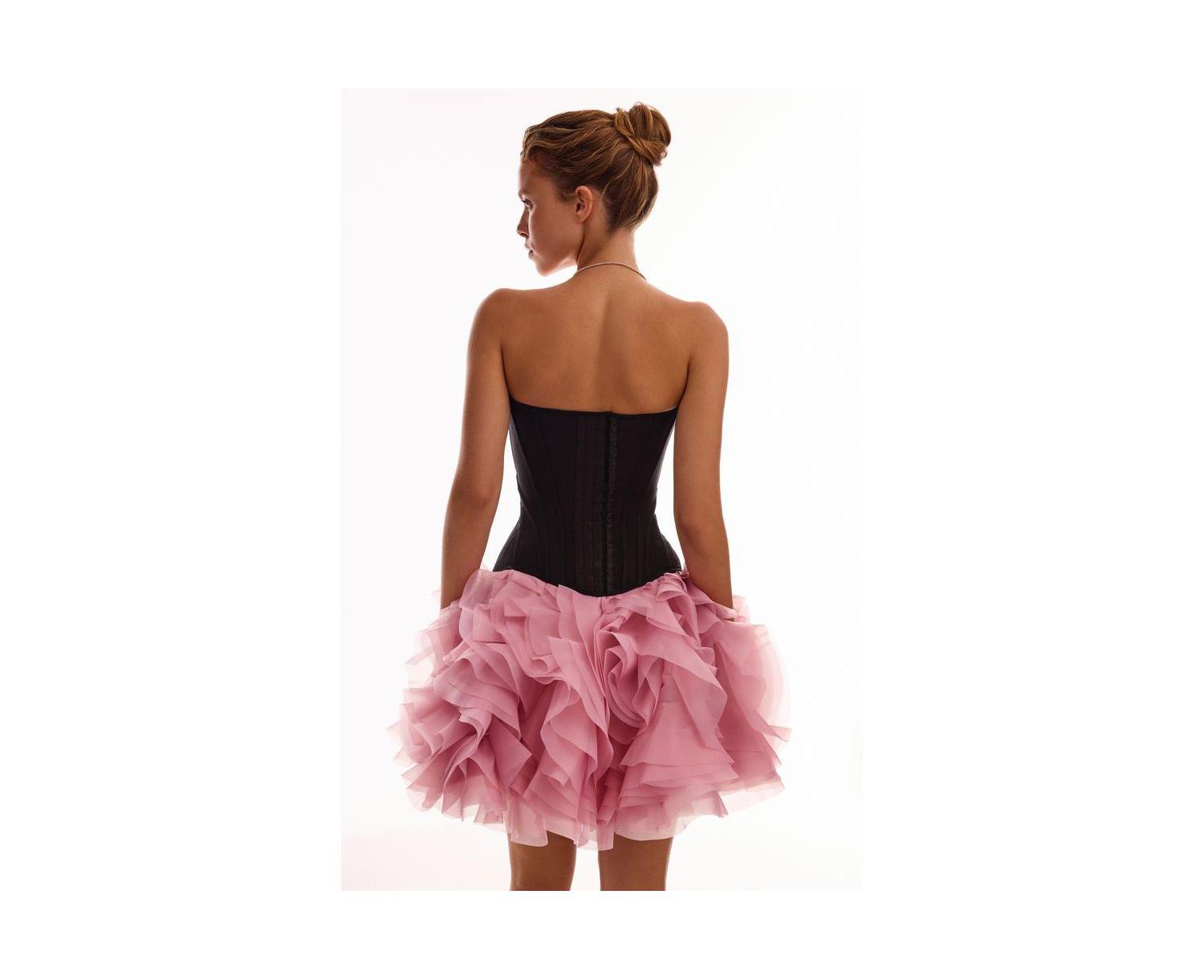 Women's Smart heart-shaped low-waist black fitted corset