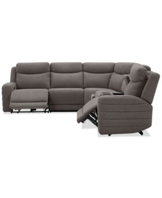 Kristyan 6-Pc. Fabric Sectional with 3 Power Motion Chairs and Console