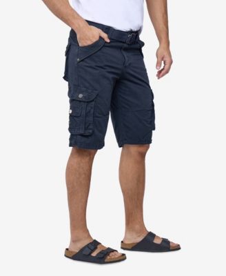 Men's Belted Double Pocket Cargo Shorts