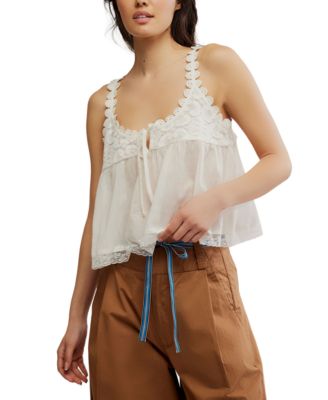 Free People - Women's Stevie Lace-Trim Sleeveless Tank Top
