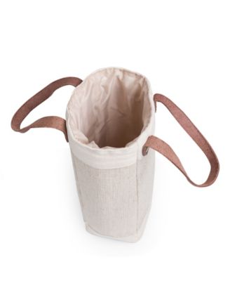 Pinot Jute Single Bottle Insulated Wine Tote Bag
