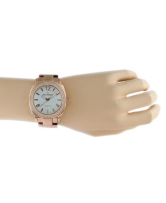 Women's 40mm Rose Gold Boyfriend Bracelet Watch with Crystal Bezel