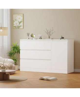 Wooden side cabinet with hidden drawers