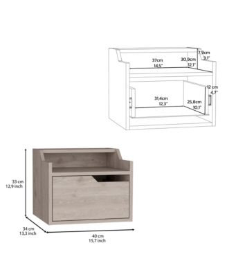 Modern Floating Nightstand with One Drawer – Faux Wood Design