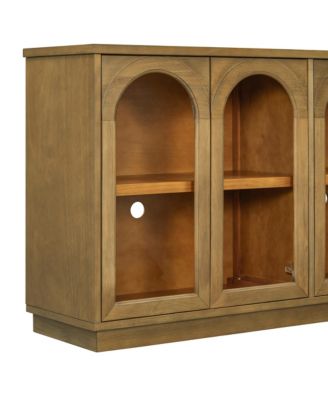 Large Storage Buffet Cabinet with Glass Doors (Pine)