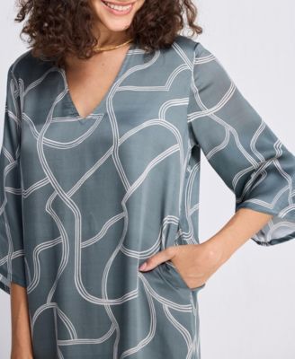 Women's Maxi Dress with Side Slits in Mosaic