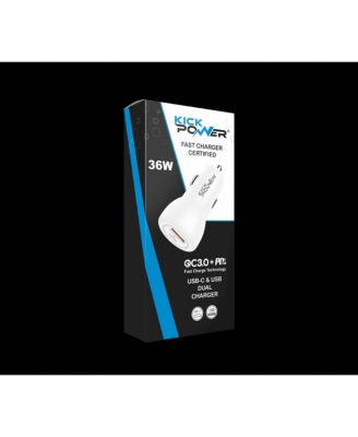 - 36Watt dual port PD car charger