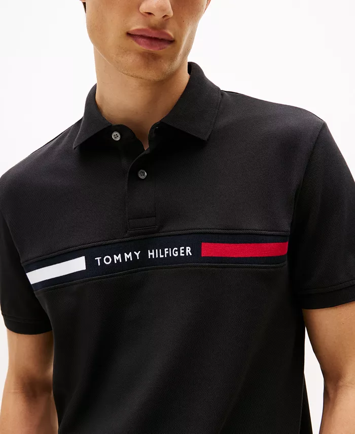 Men's Classic-Fit Embroidered Chest Insert Polo Shirt - thumbnail 3