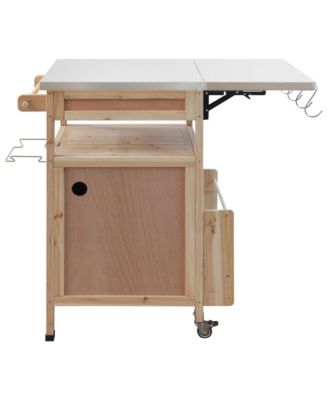 Outdoor Grill Cart with Stainless Steel Top & Storage