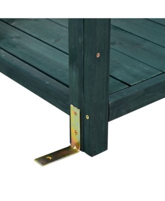 65" Rustic Farmhouse Potting Bench - Outdoor Workstation