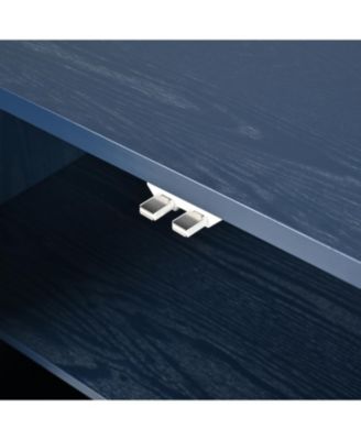 Navy Blue Sideboard with Wavy Doors & Arched Groove Design