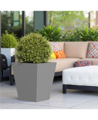 18" Metal Tapered Planter - Outdoor/Indoor Garden Pot