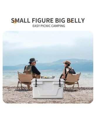 White 65QT Cooler Box - Camping, Fishing, Outdoor