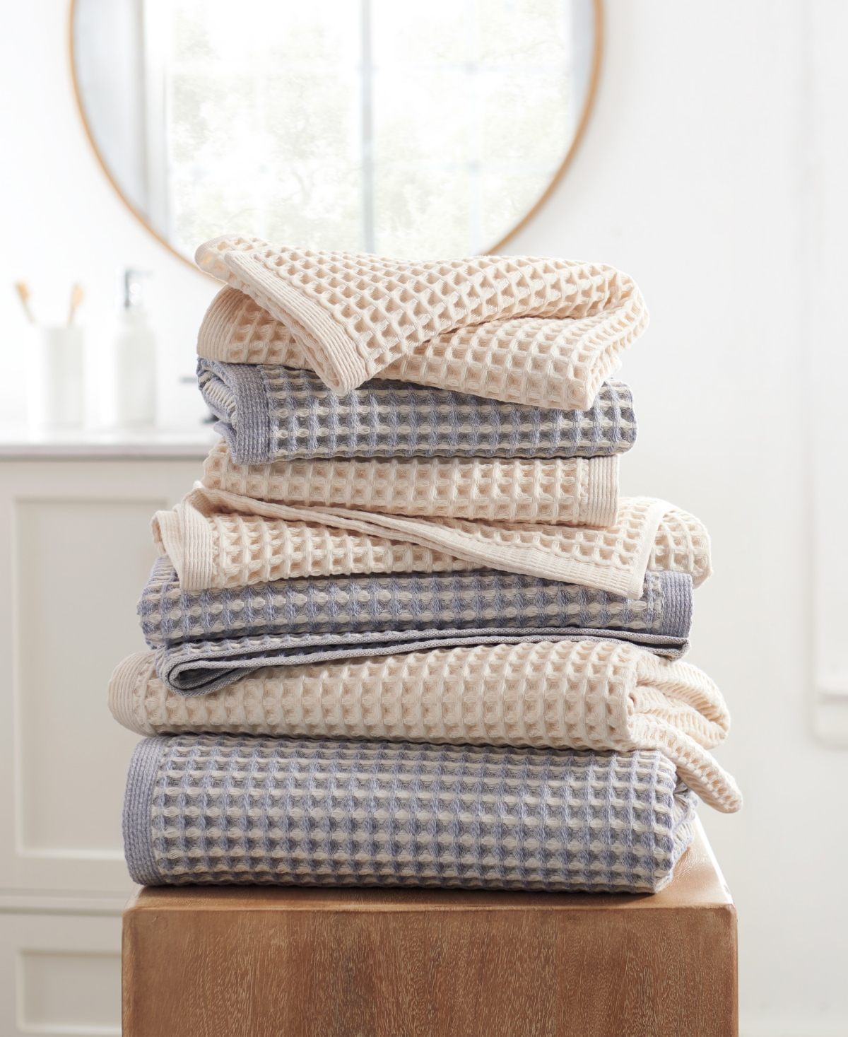 Dkny Pure Yarn Dyed Waffle Cotton Bath And Hand Towel 4-piece Set