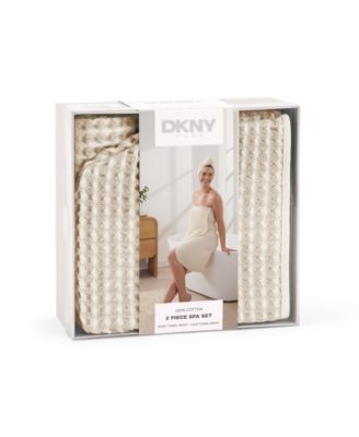 Yarn Dyed Waffle Unbleached Cotton Body and Hair Wrap Set