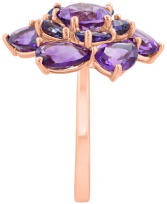EFFY&reg; Amethyst (5-1/10 ct. t.w.) & Iolite (3/4 ct. t.w.) Statement Ring in 14k Rose Gold