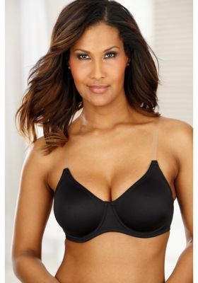 Women's B-DDD Clear Strap No-Padding Underwire T-Shirt Bra