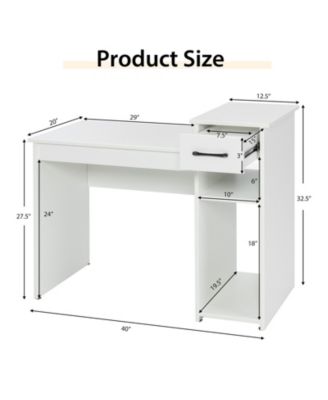 Compact Computer Desk with Drawer and CPU Stand