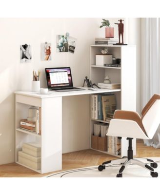 48 Inch Computer Desk with 4-Tier Bookcase and CPU Stand