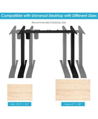  37.5"–53.5" Width, 26"–45" Height  Steel  Motorized Lift, Quiet operation, Adjustable width , Standing desk frame