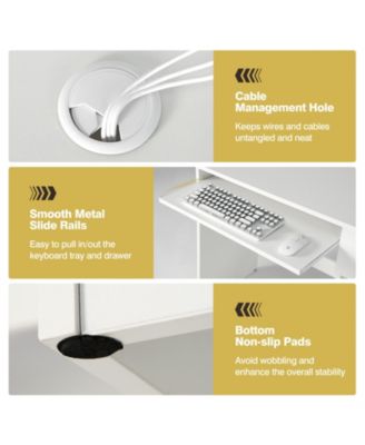 Wooden Computer Desk with CPU Stand