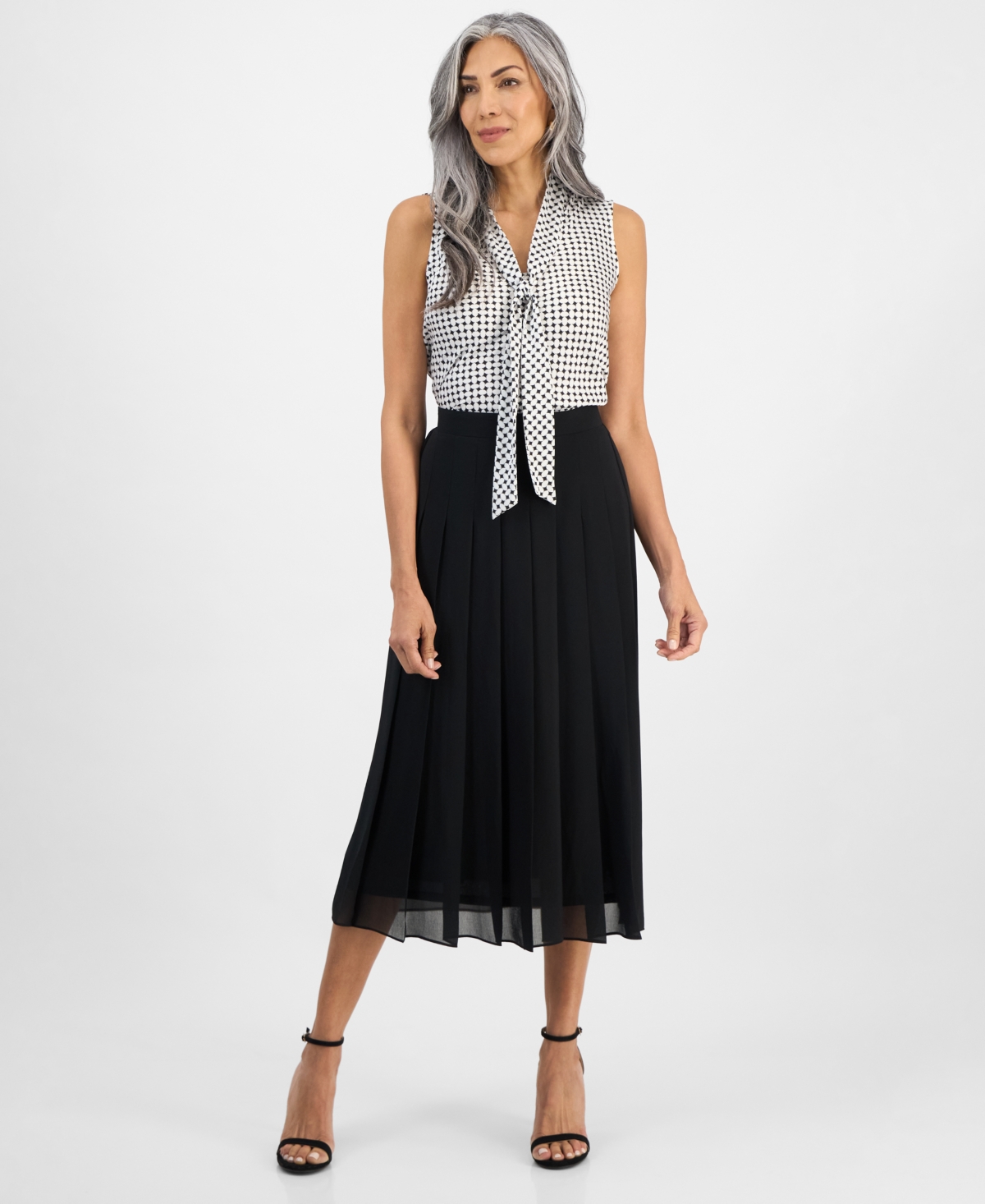 Women's Pleated Pull-On Skirt, Regular & Petite - Black