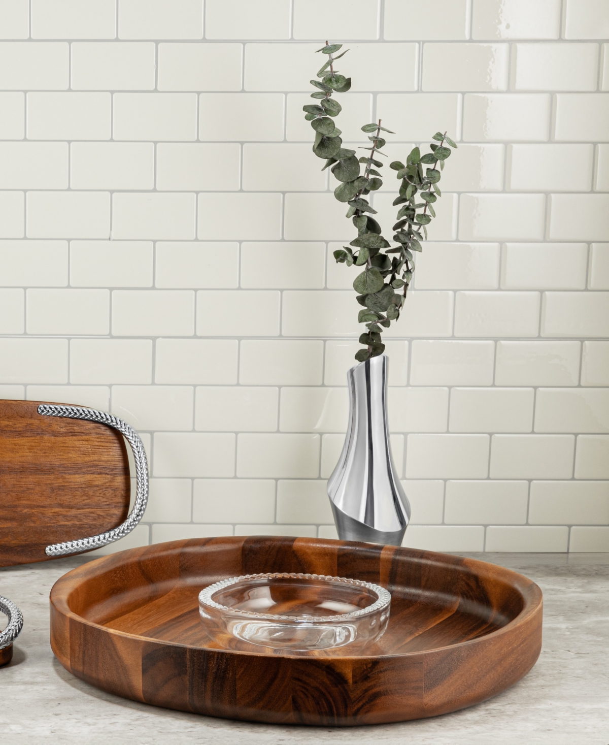 Nambe Braid Chip And Dip Bowl In Brown